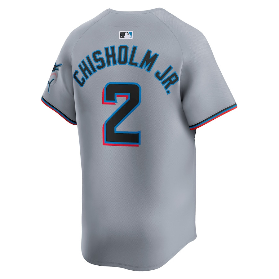 Jazz Chisholm Jr. 2 Miami Marlins Road Limited Gray MLB Jersey Men's