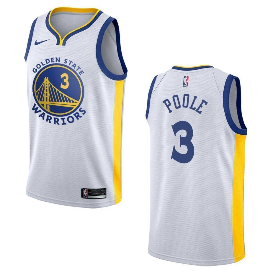 Golden State Warriors 3 Jordan Poole Association Swingman White NBA Jersey Men's