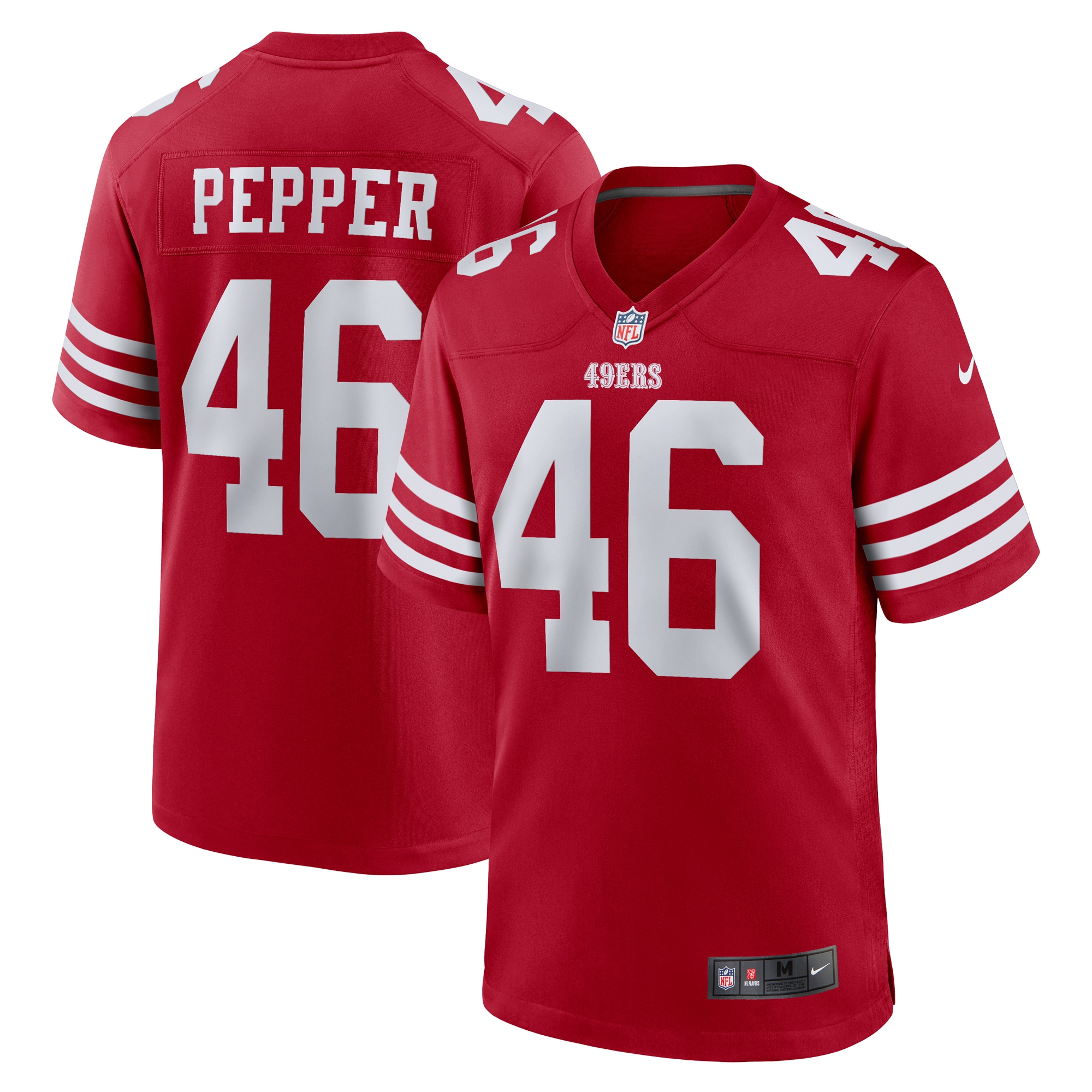 San Francisco 49ers Taybor Pepper Scarlet Game NFL Jersey Men's