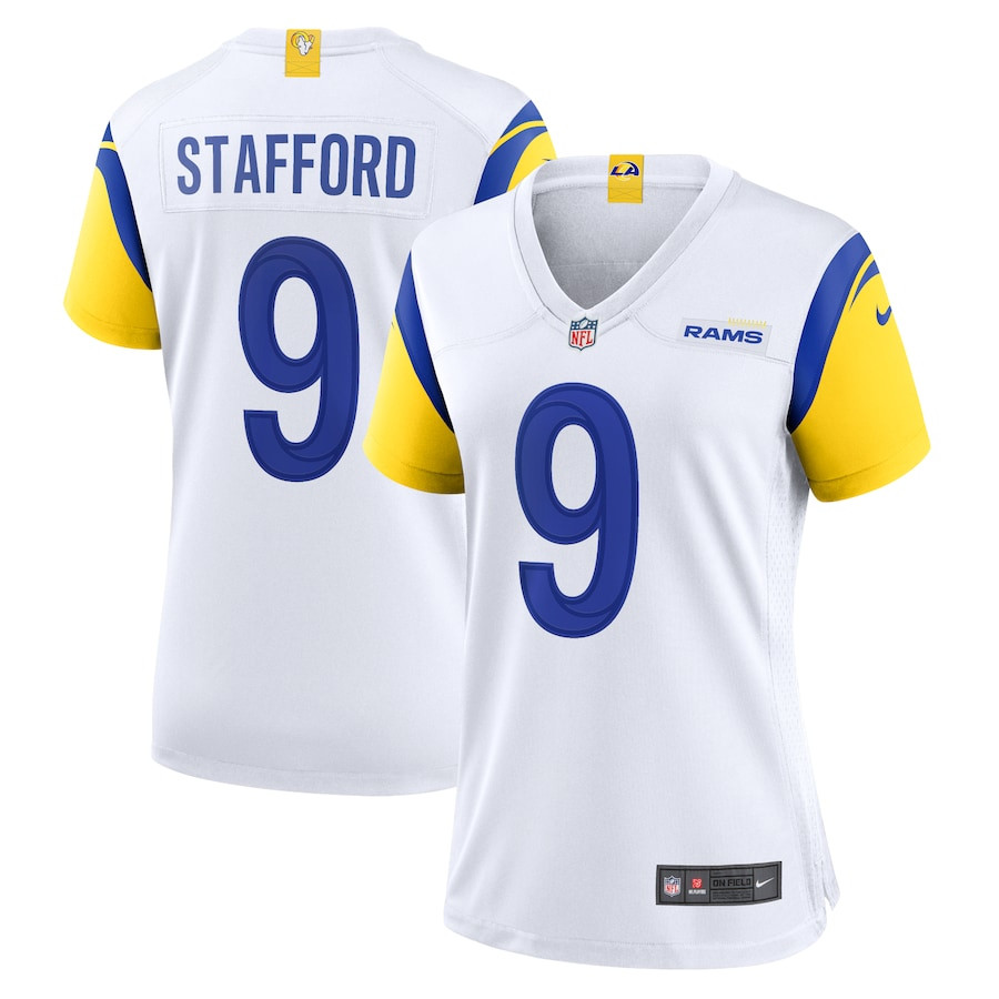 Matthew Stafford 9 Los Angeles Rams Alternate Player White NFL Jersey Women's