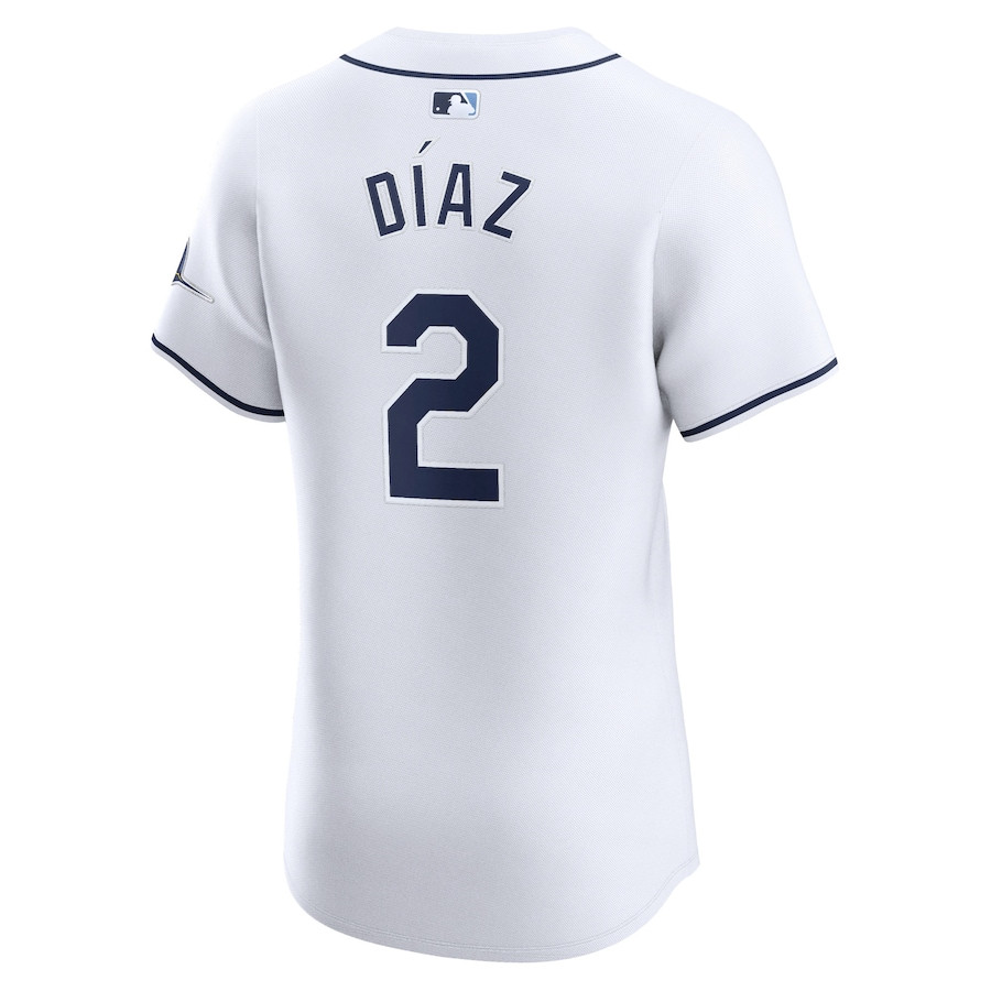 Yandy Diaz 2 Tampa Bay Rays Home Elite Player White MLB Jersey Men's