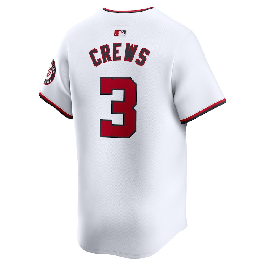 Dylan Crews 3 Washington Nationals Home Limited Player White MLB Jersey Men's