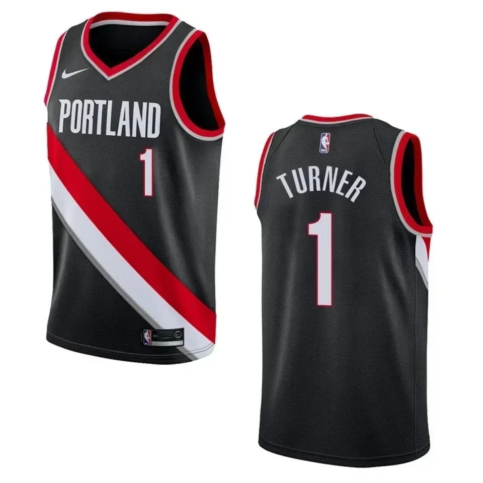 Portland Trail Blazers 1 Evan Turner Icon Swingman Black NBA Jersey Men's