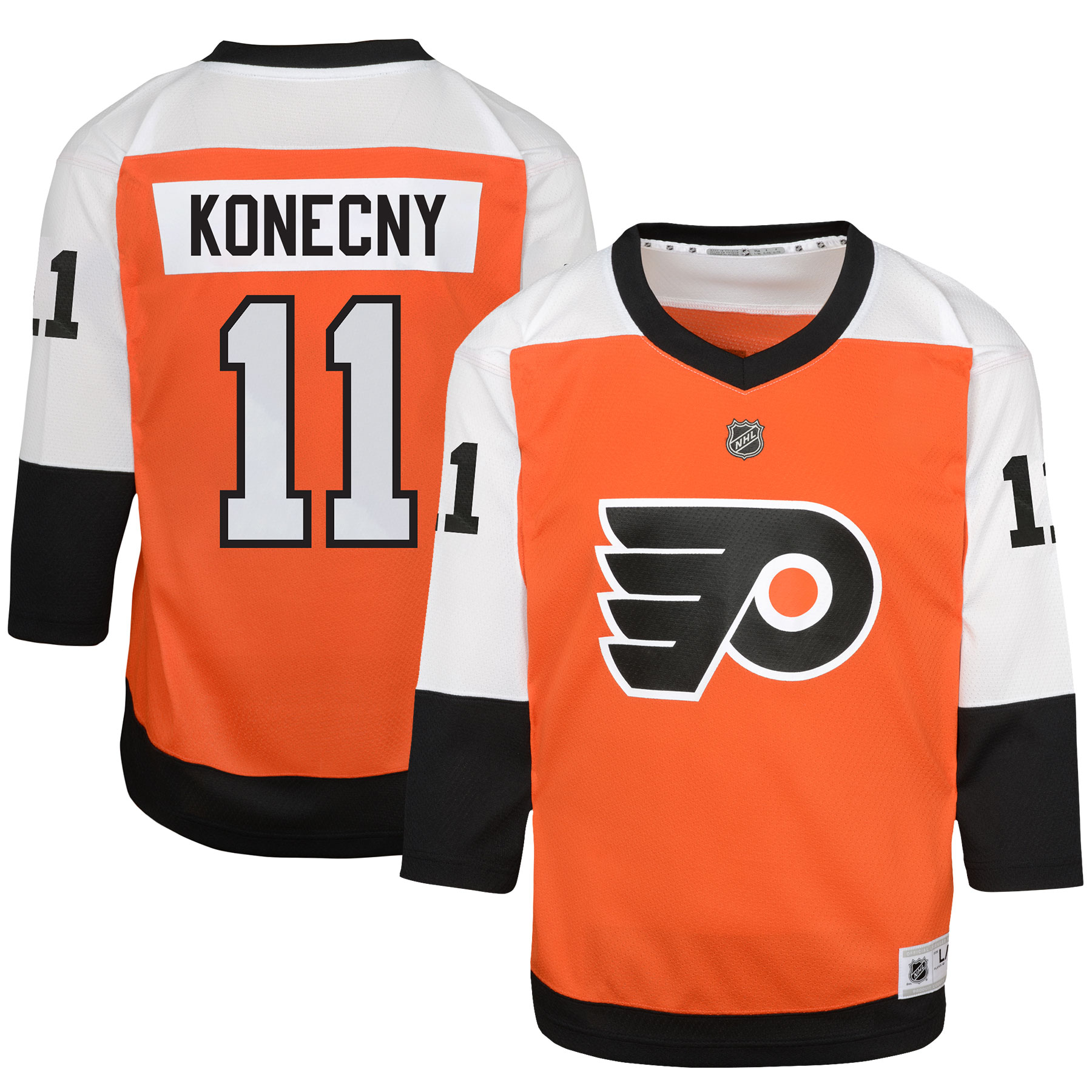 Philadelphia Flyers Travis Konecny Burnt Orange Home Player NHL Jersey Youth