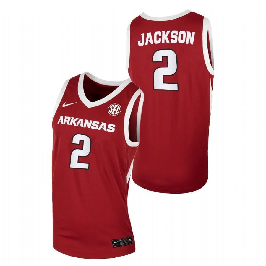 Arkansas Razorbacks 2 Cardinal Vance Jackson Away College NCAA Jersey Men's