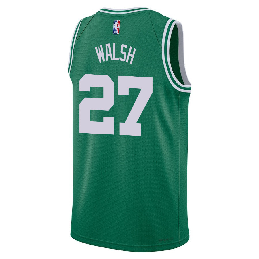 Jordan Walsh 27 Boston Celtics 2024 FINALS CHAMPIONS Icon Edition Kelly Green NBA Jersey Men's