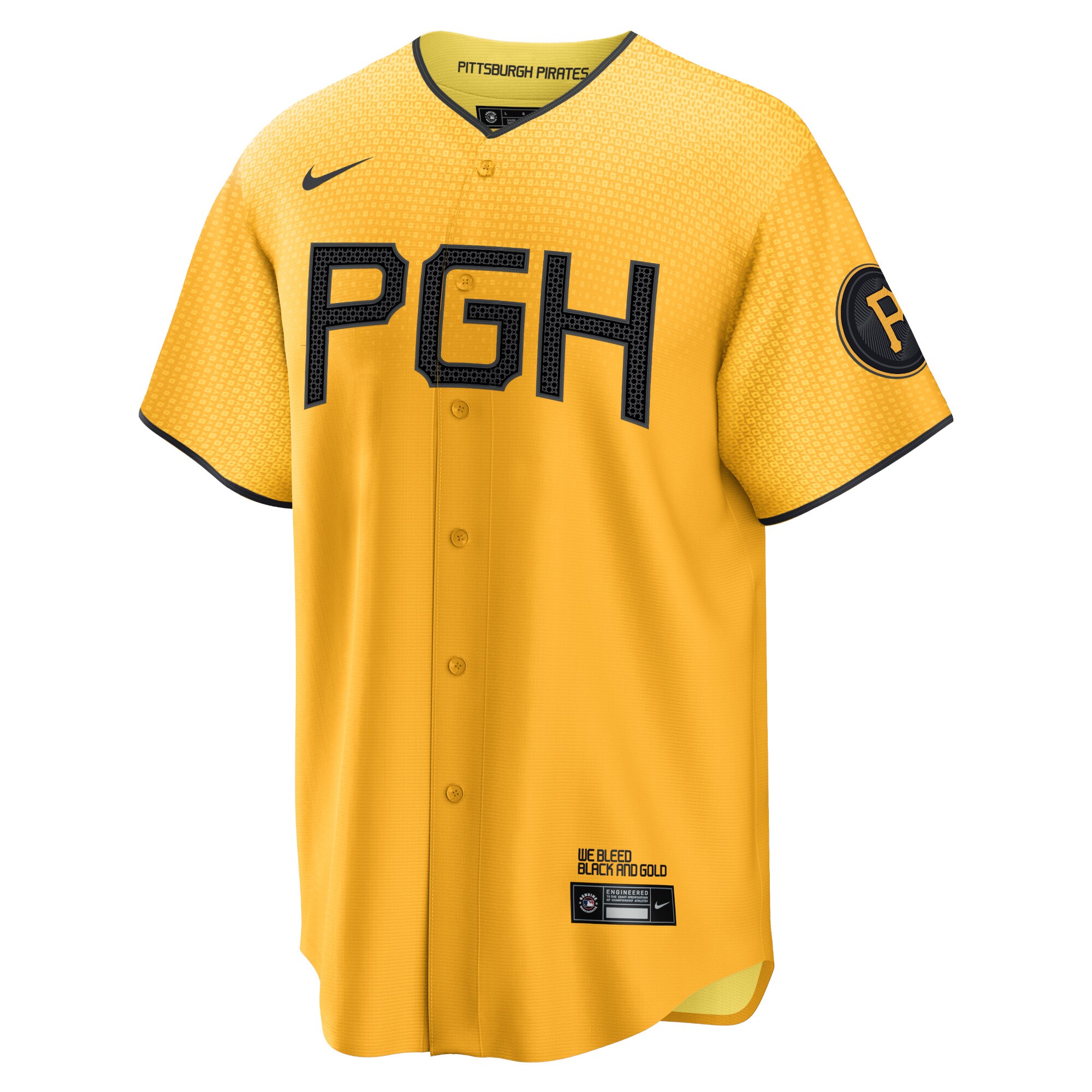 Pittsburgh Pirates Roberto Clemente Gold City Connect Player MLB Jersey Men's