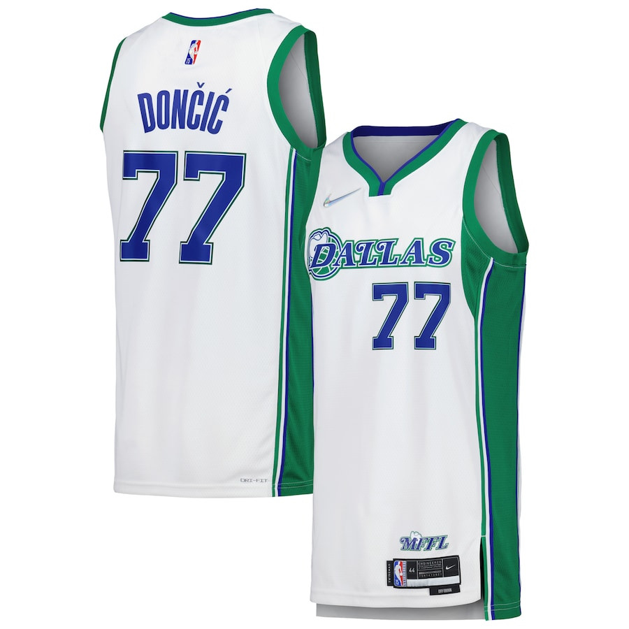Luka Doncic 77 Dallas Mavericks Swingman City Editio White NBA Jersey Men's