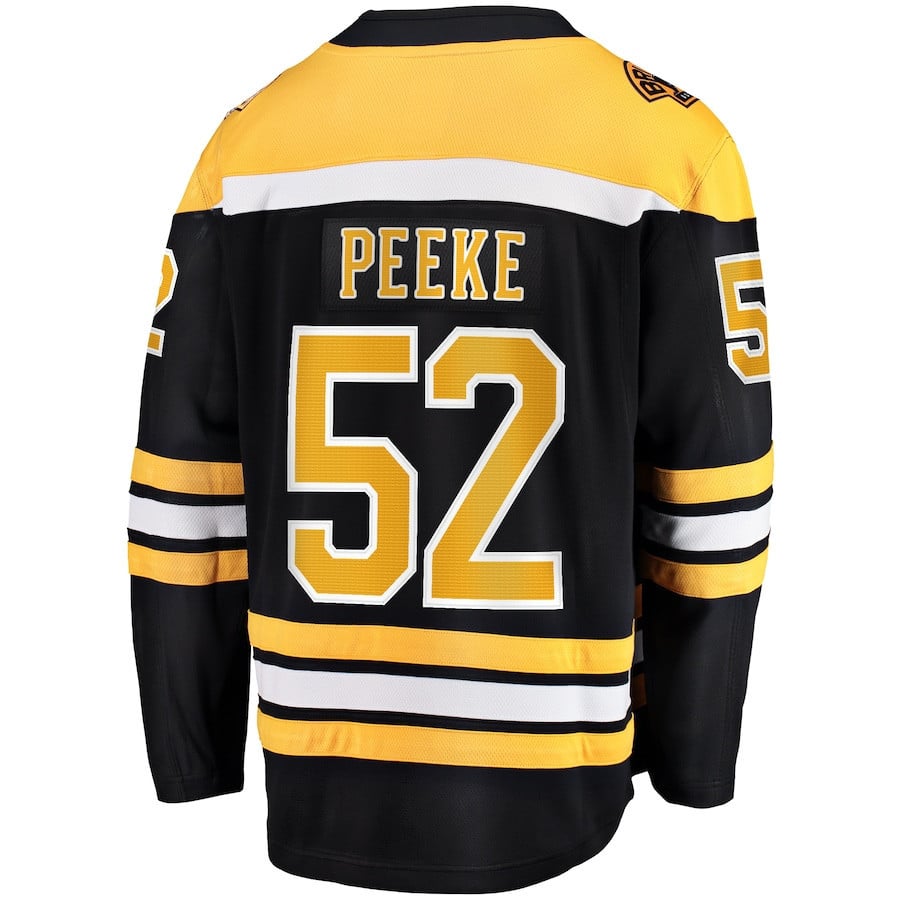 Andrew Peeke 52 Boston Bruins Home Breakaway Black NHL Jersey Men's