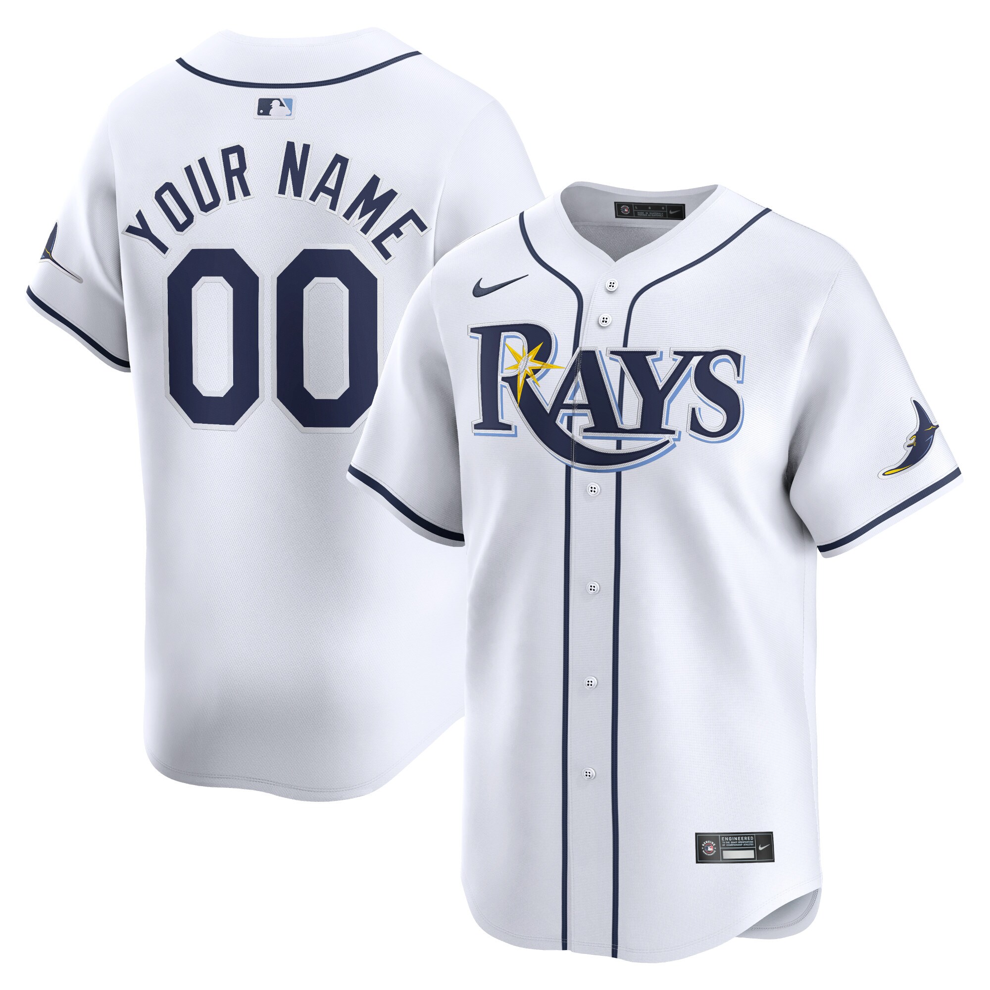 Tampa Bay Rays White Home Limited Custom MLB Jersey Youth