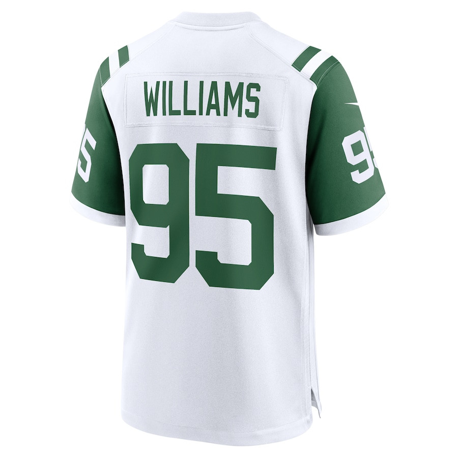 Quinnen Williams 95 New York Jets Classic Alternate Game White NFL Jersey Men's