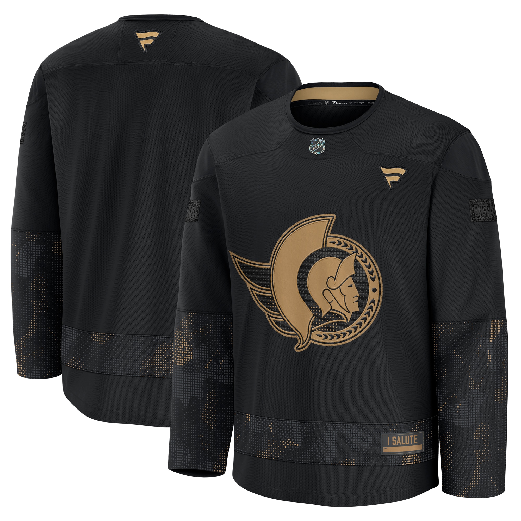 Ottawa Senators Black 2024 Military Appreciation Practice NHL Jersey Men's