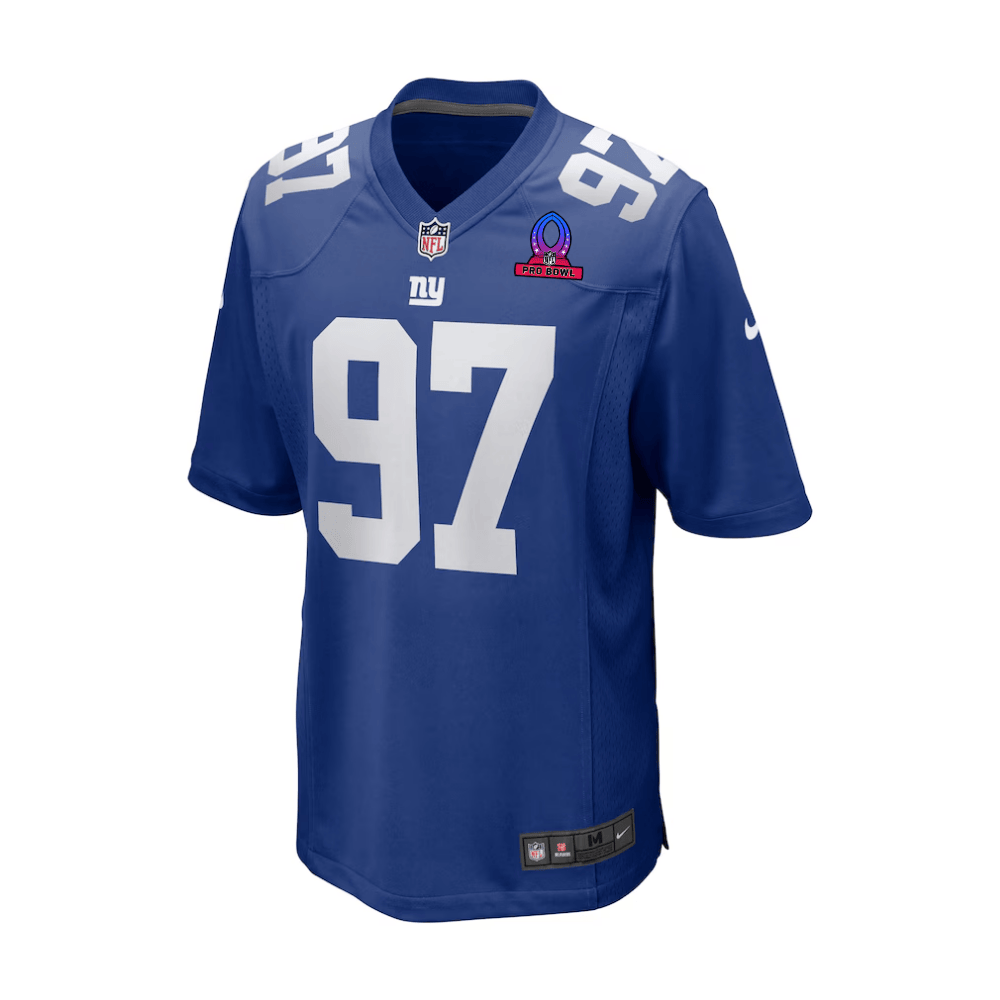 Dexter Lawrence II 97 New York Giants 2025 Pro Bowl Patch Game Royal NFL Jersey Men's