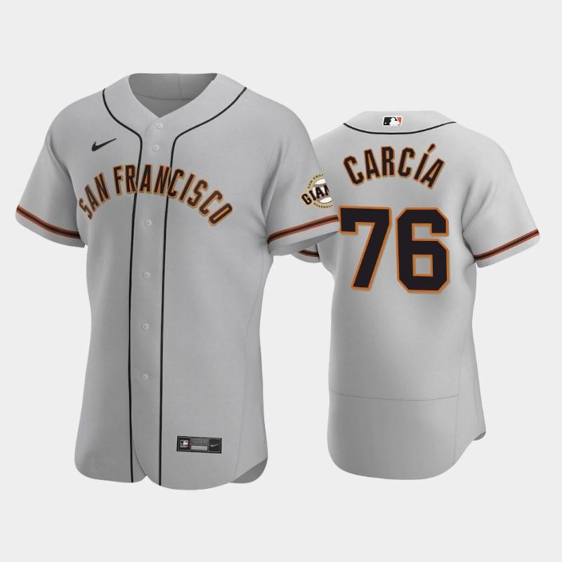 #76 Jarlin Garcia Gray Road San Francisco Giants MLB Jersey Men's