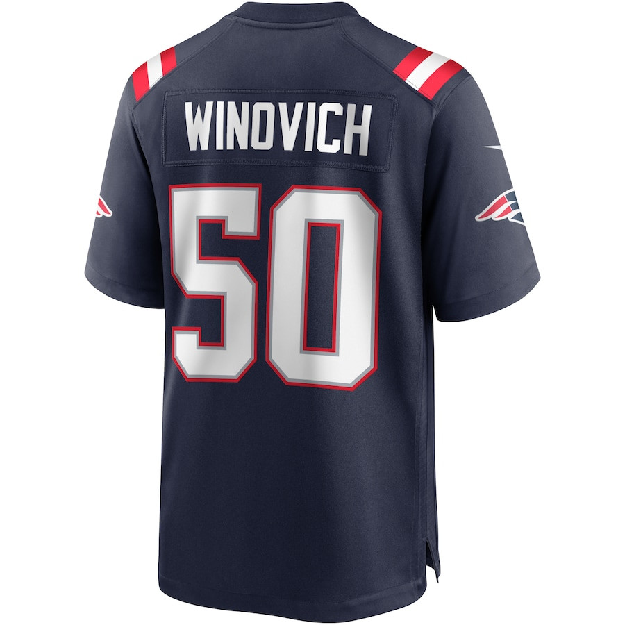 Chase Winovich 50 New England Patriots Game Navy NFL Jersey Men's