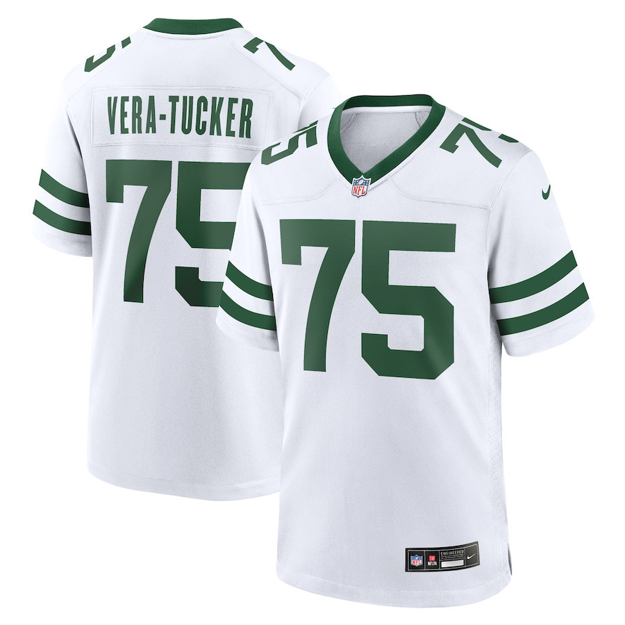 Alijah Vera-Tucker 75 New York Jets Game Legacy White NFL Jersey Men's