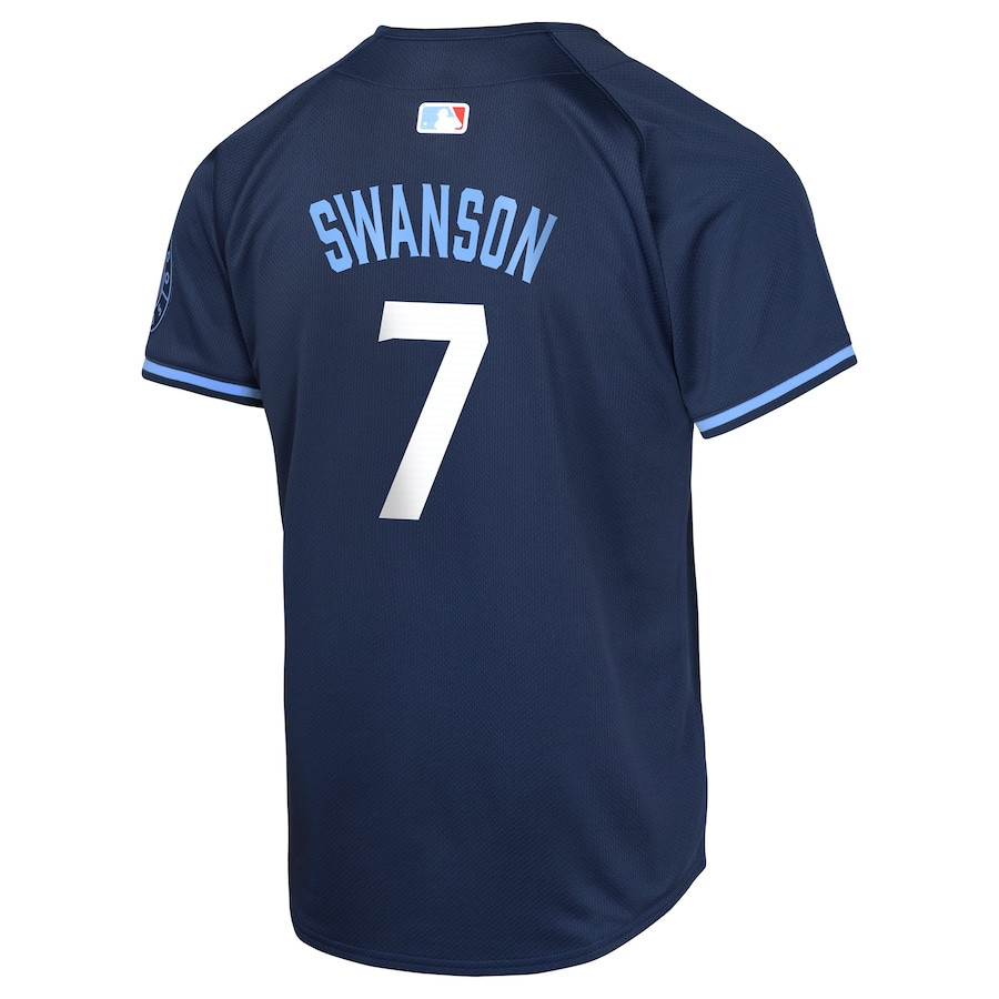 Dansby Swanson 7 Chicago Cubs City Connect Limited Navy MLB Jersey Youth