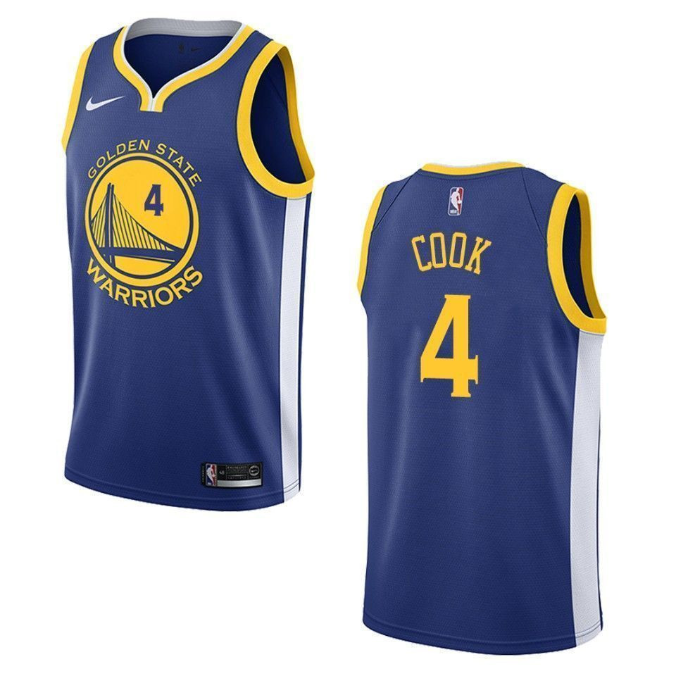 Golden State Warriors 4 Quinn Cook Icon Swingman Blue NBA Jersey Men's