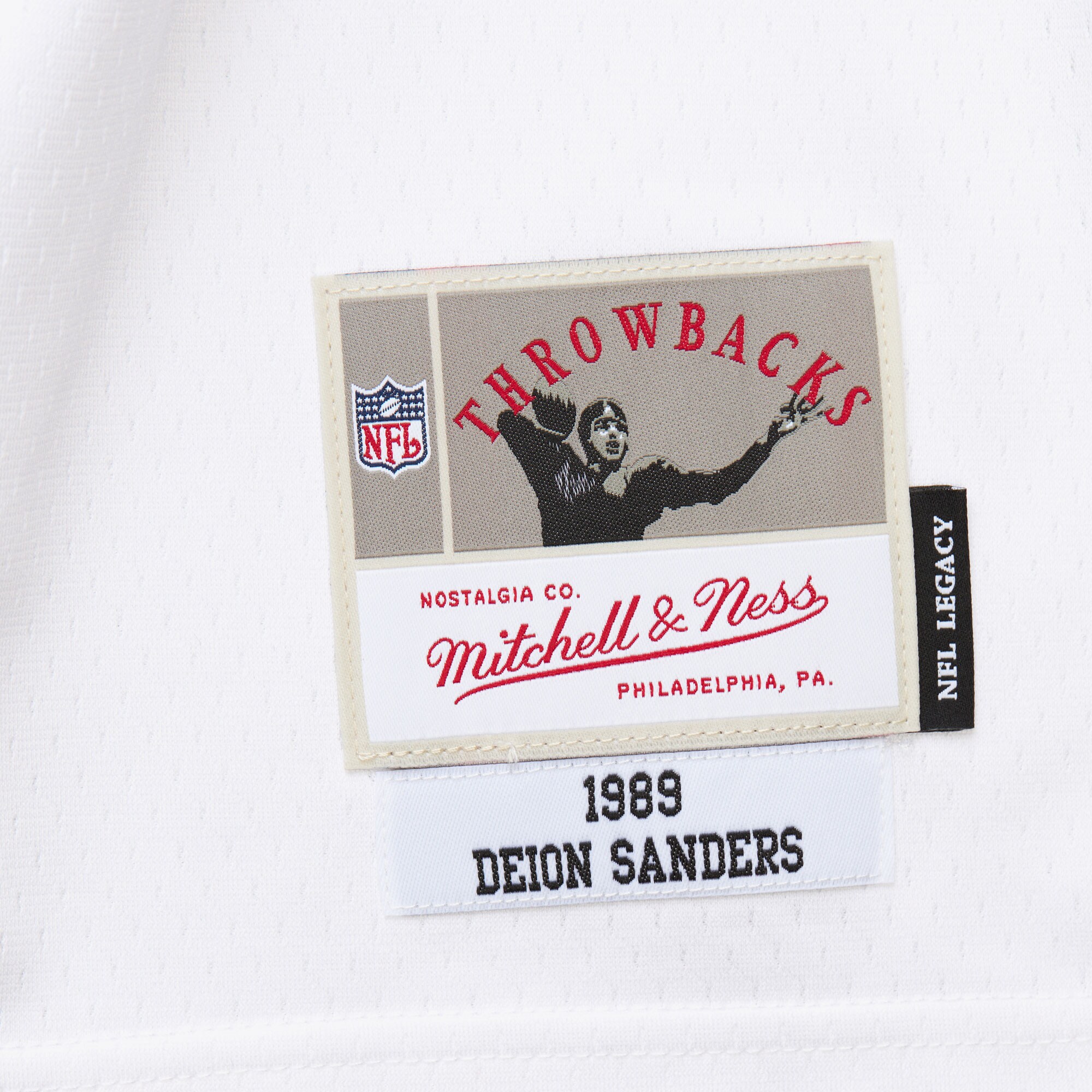 Atlanta Falcons Deion Sanders Mitchell Ness White 1989 Legacy NFL Jersey Men's