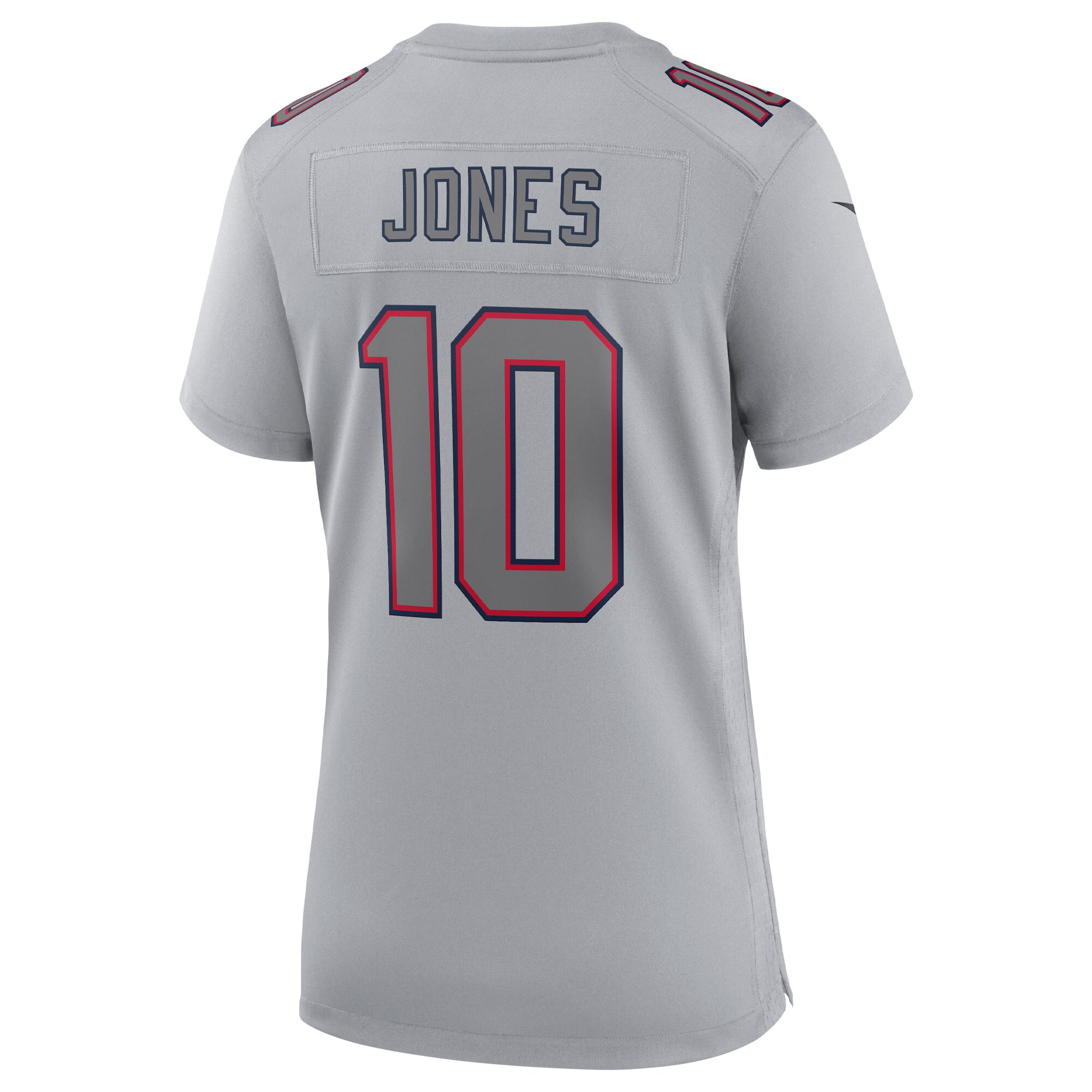 New England Patriots Mac Jones Gray Atmosphere Fashion Game NFL Jersey Women's