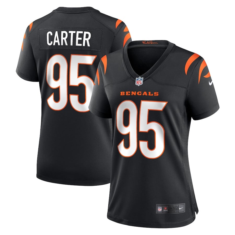 Zach Carter 95 Cincinnati Bengals Game Black NFL Jersey Women's