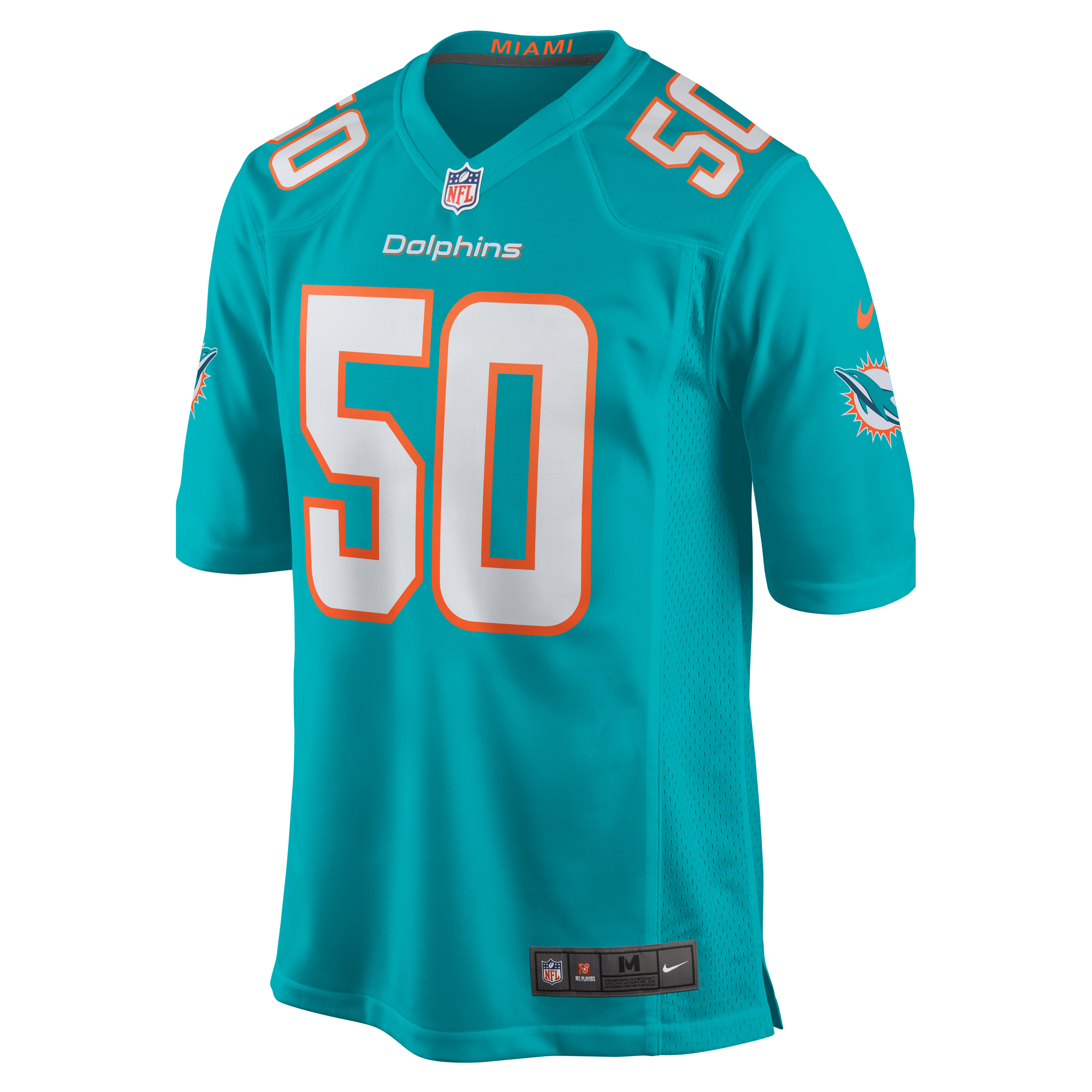 Miami Dolphins Mohamed Kamara Aqua Game NFL Jersey Men's