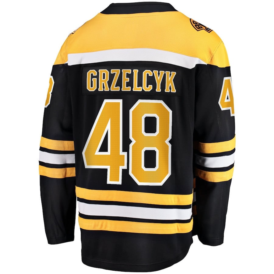 Matt Grzelcyk 48 Boston Bruins Home Breakaway Black NHL Jersey Men's