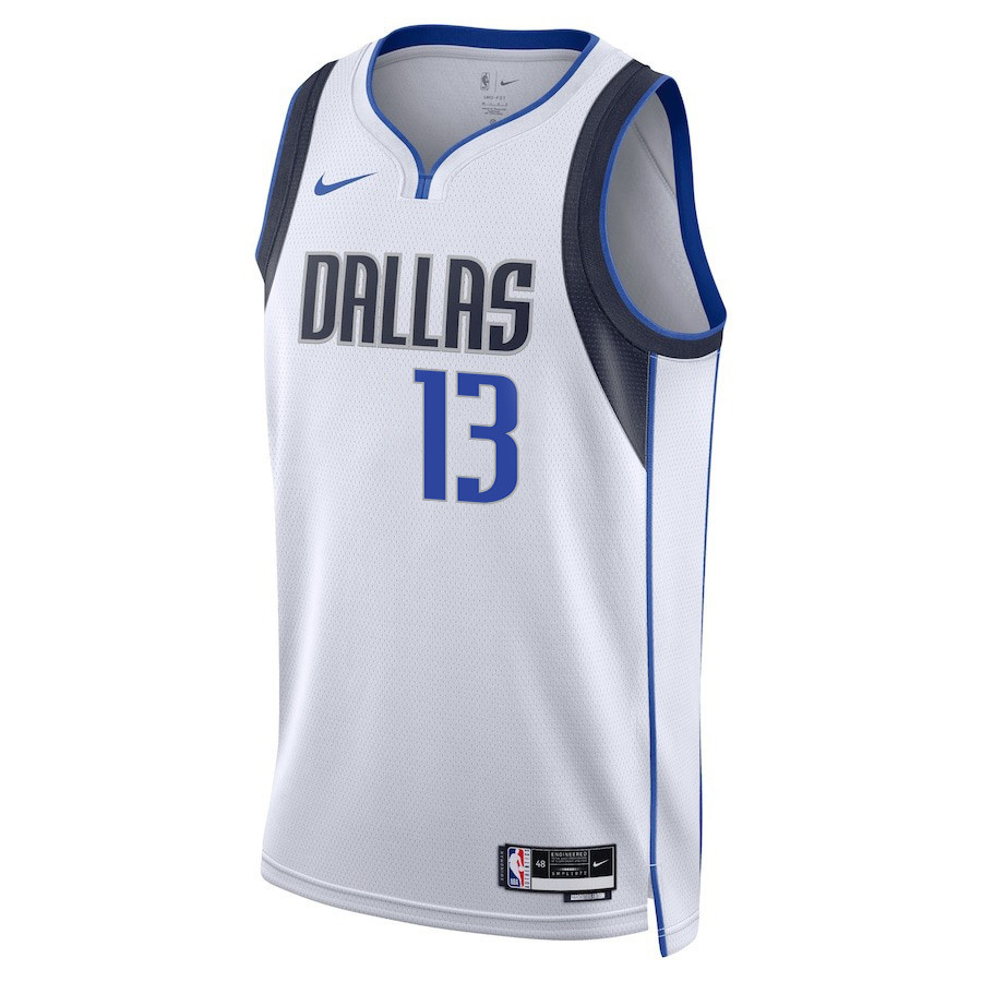 Greg Brown III 13 Dallas Mavericks 2024 FINALS PATCH Swingman Association Editio White NBA Jersey Men's