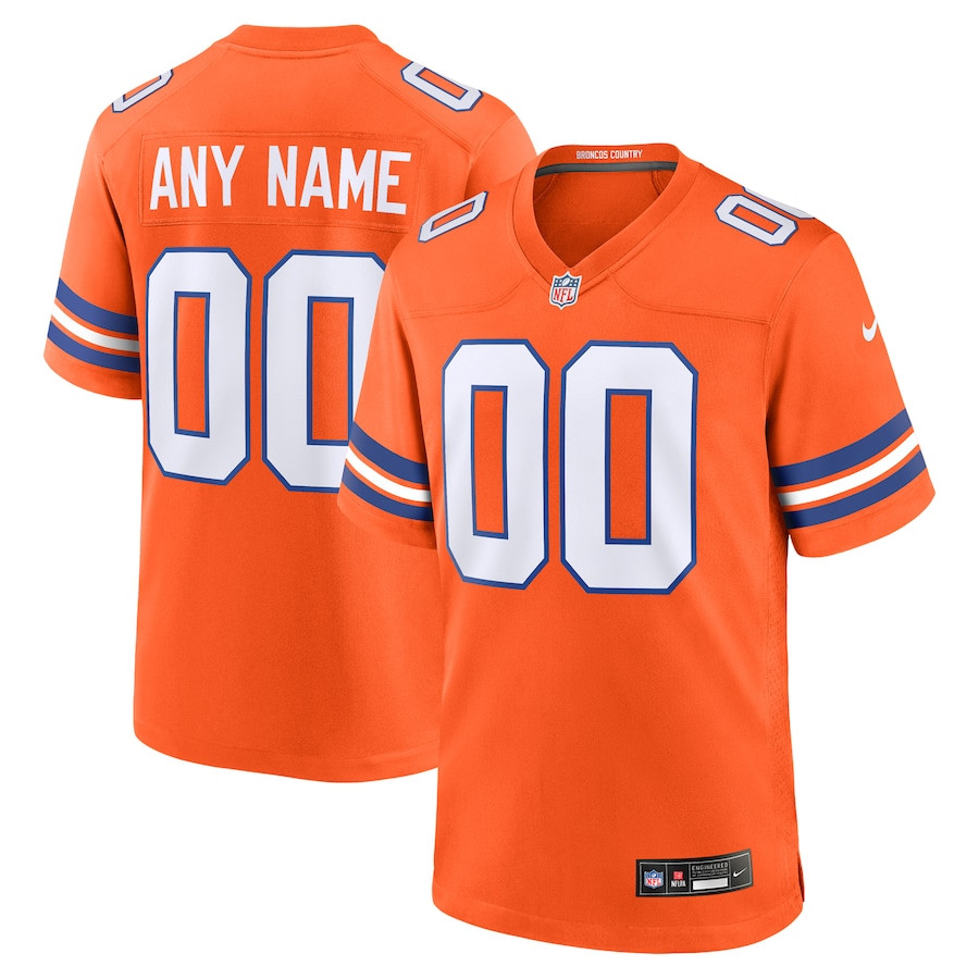 Denver Broncos Mile High Collection 1977 Throwback Custom Game Orange NFL Jersey Men's