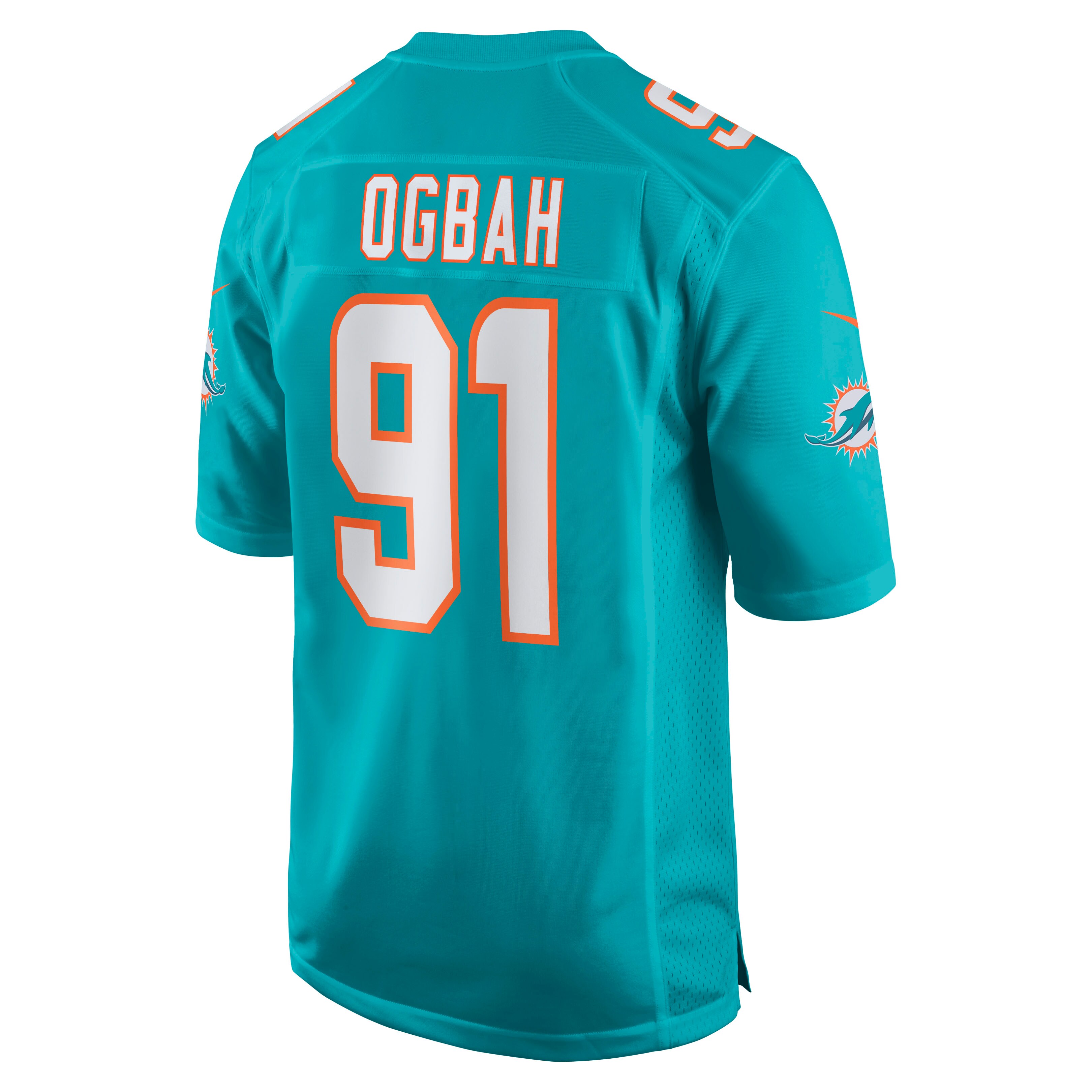Miami Dolphins Emmanuel Ogbah Aqua Game NFL Jersey Men's
