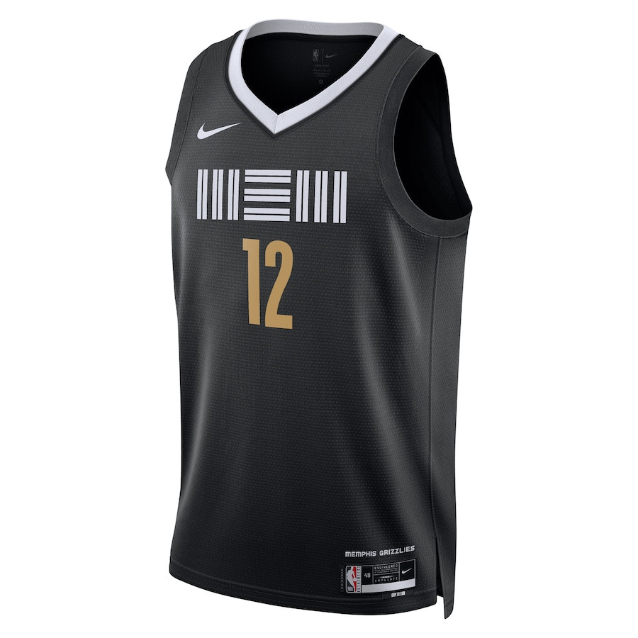 Ja Morant 12 Memphis Grizzlies 2023/24 City Edition Swingman Black NBA Jersey Men's