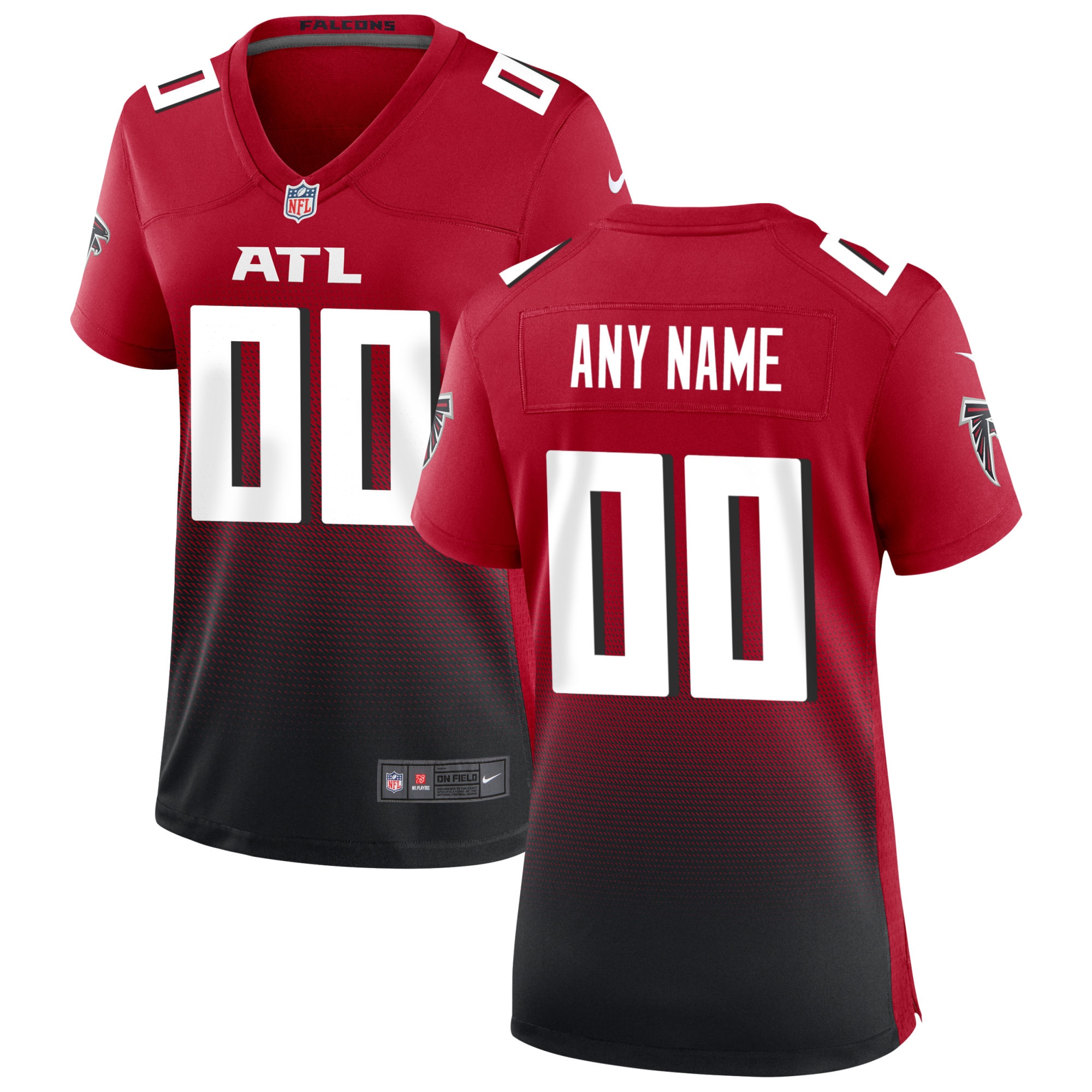 Atlanta Falcons Red Alternate Custom Game NFL Jersey Women's
