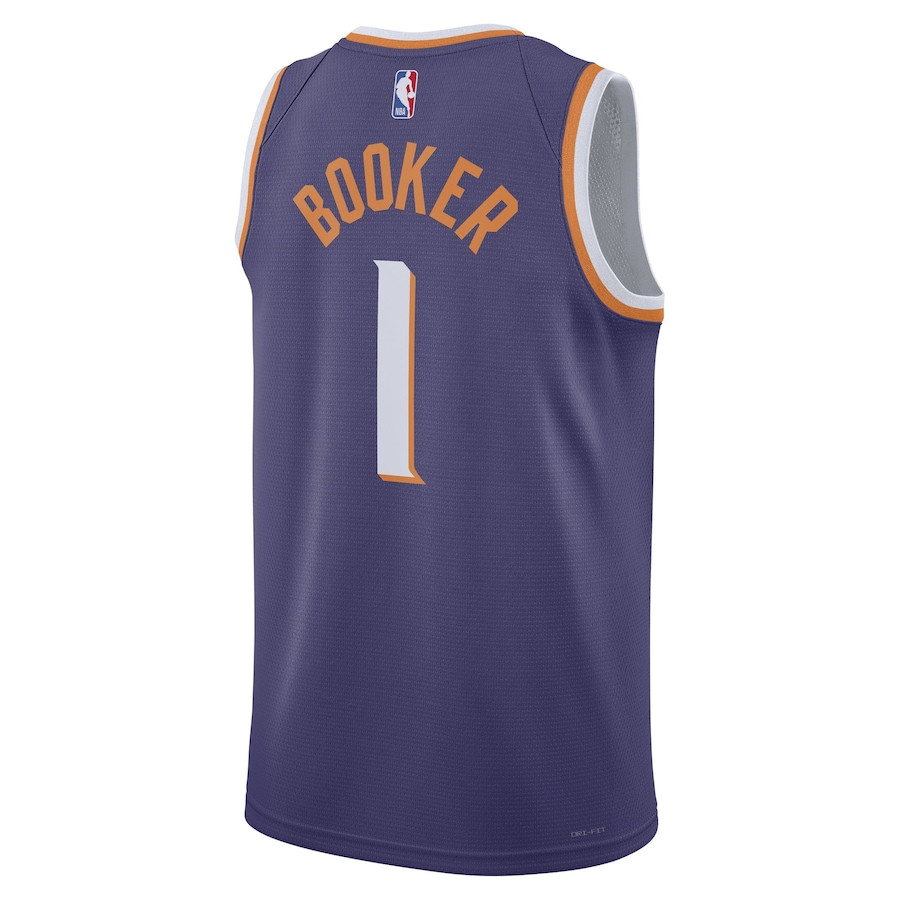Devin Booker 1 Phoenix Suns 2023/24 Swingman Icon Edition Purple NBA Jersey Men's