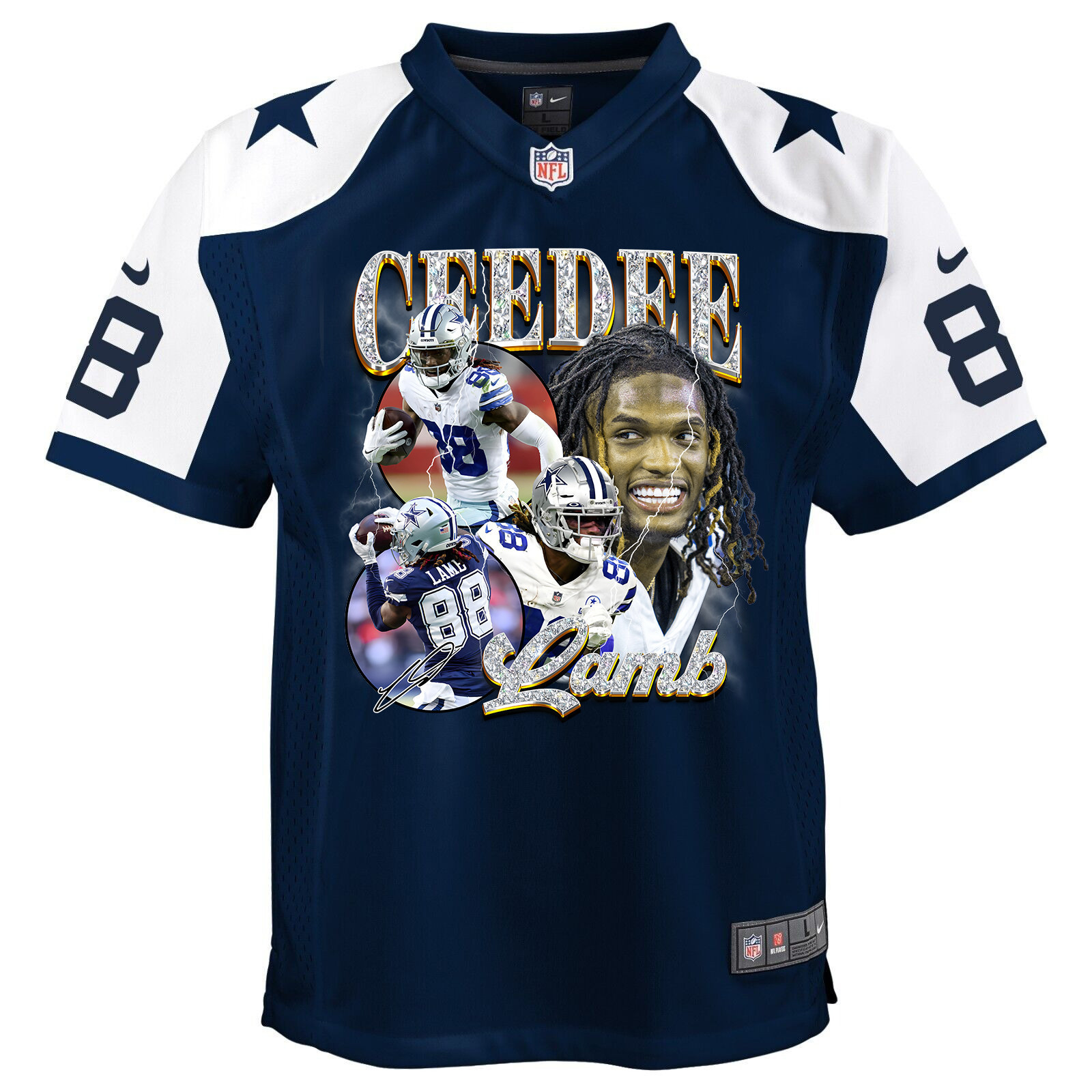 CeeDee Lamb 88 Dallas Cowboys Cee Works Hard Alternate Game NFL Jersey Youth