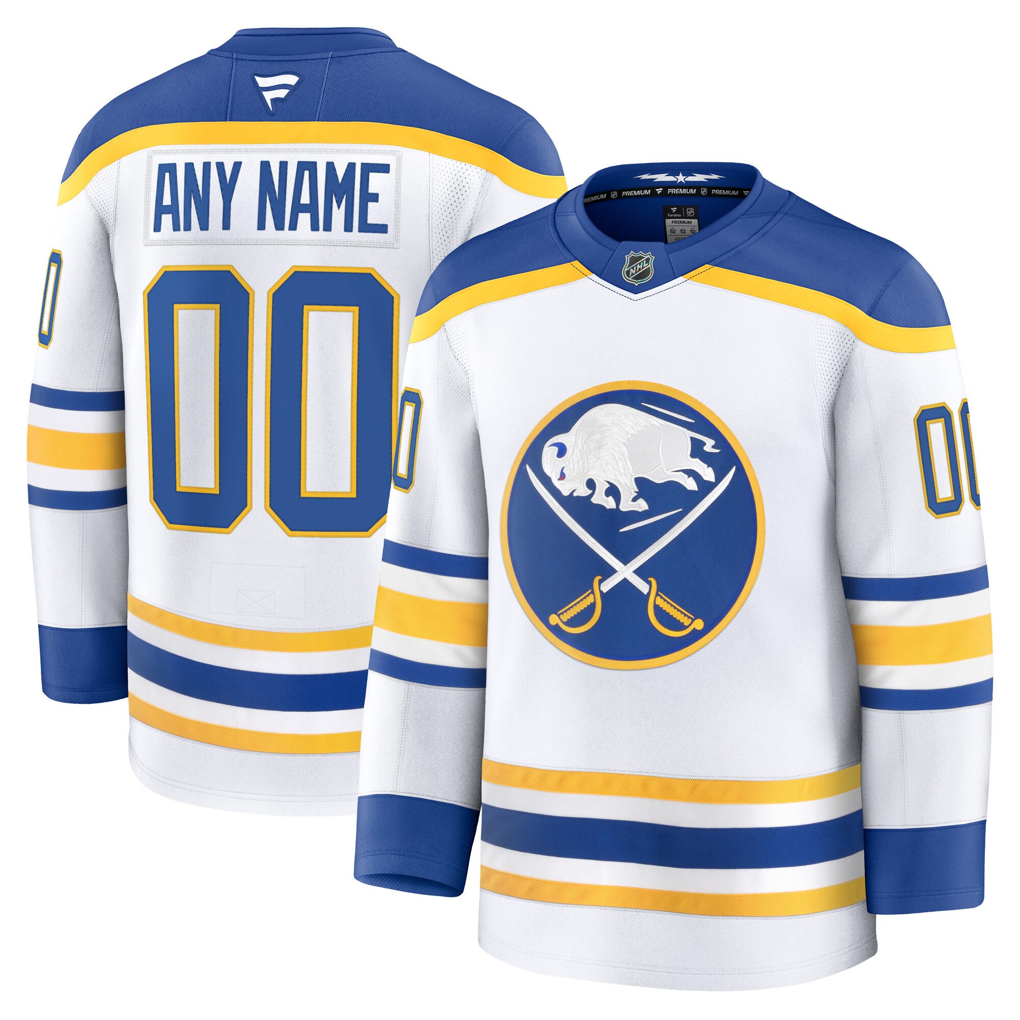 Buffalo Sabres White Away Premium Custom NHL Jersey Men's