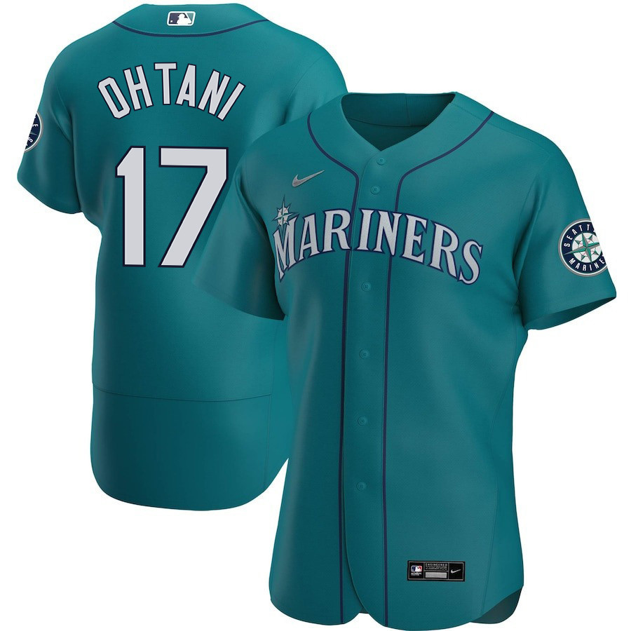 Shohei Ohtani 17 Seattle Mariners Alternate Elite Aqua MLB Jersey Men's