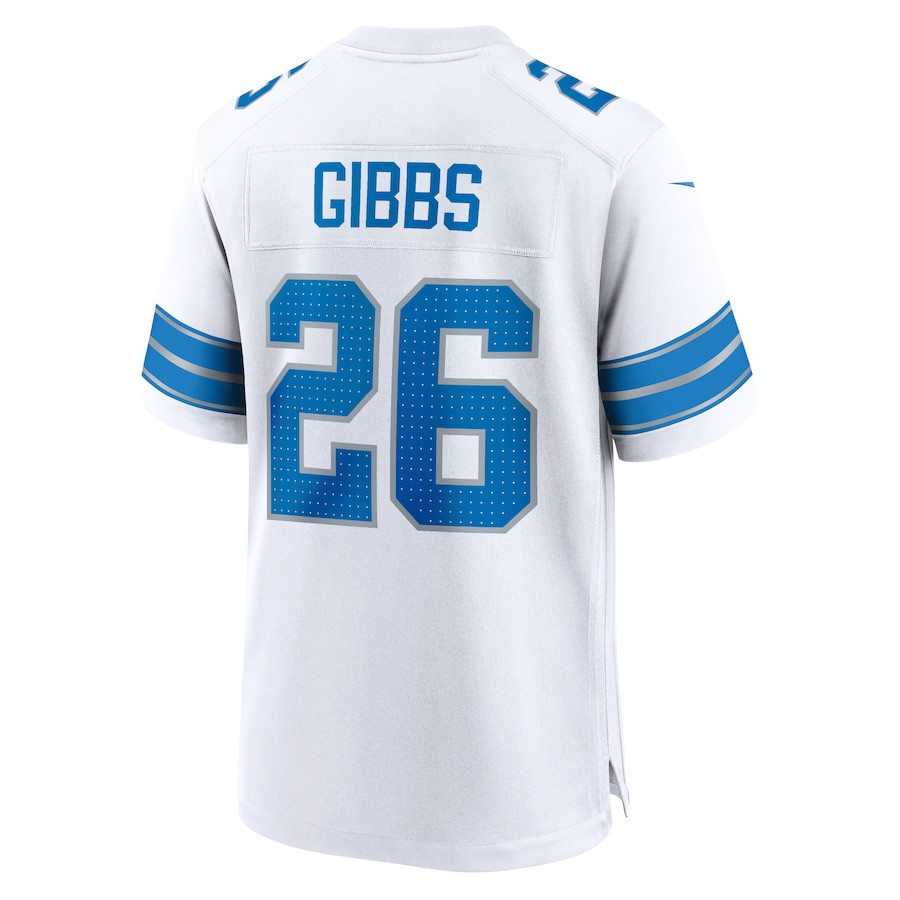 Jahmyr Gibbs 26 Detroit Lions Game White, Men NFL Jersey Men's
