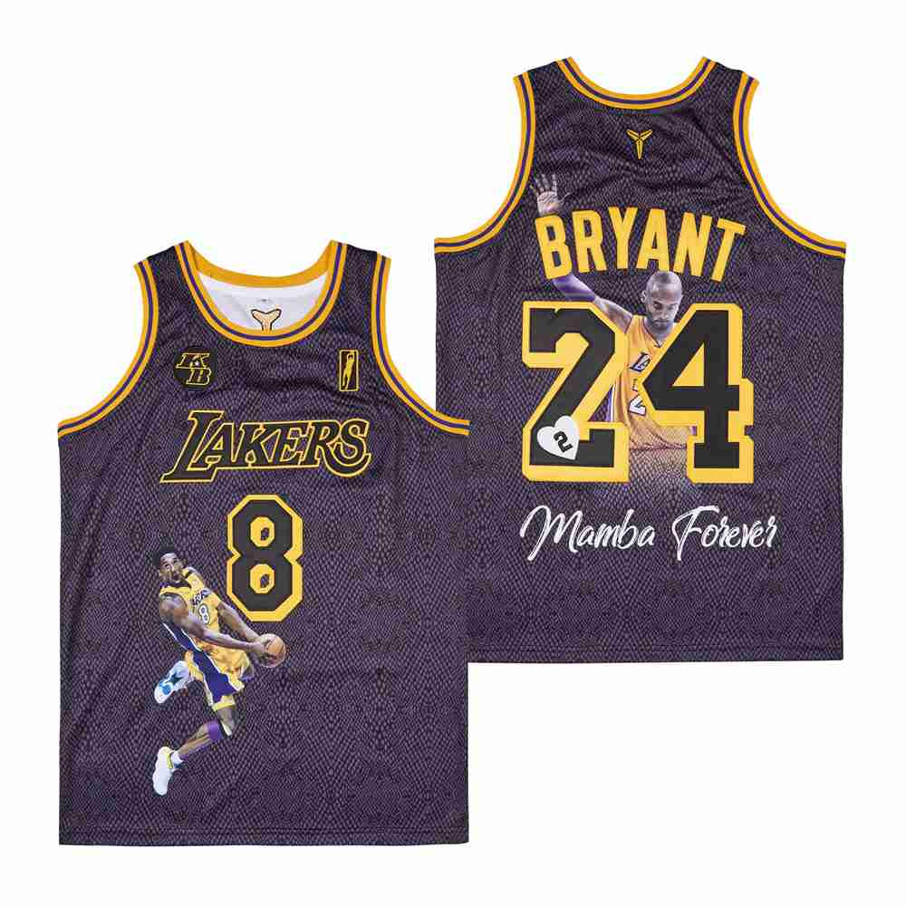 Kobe Bryant 24 Los Angeles Lakers Mamba Mentality Swingman Purple NBA Jersey Men's