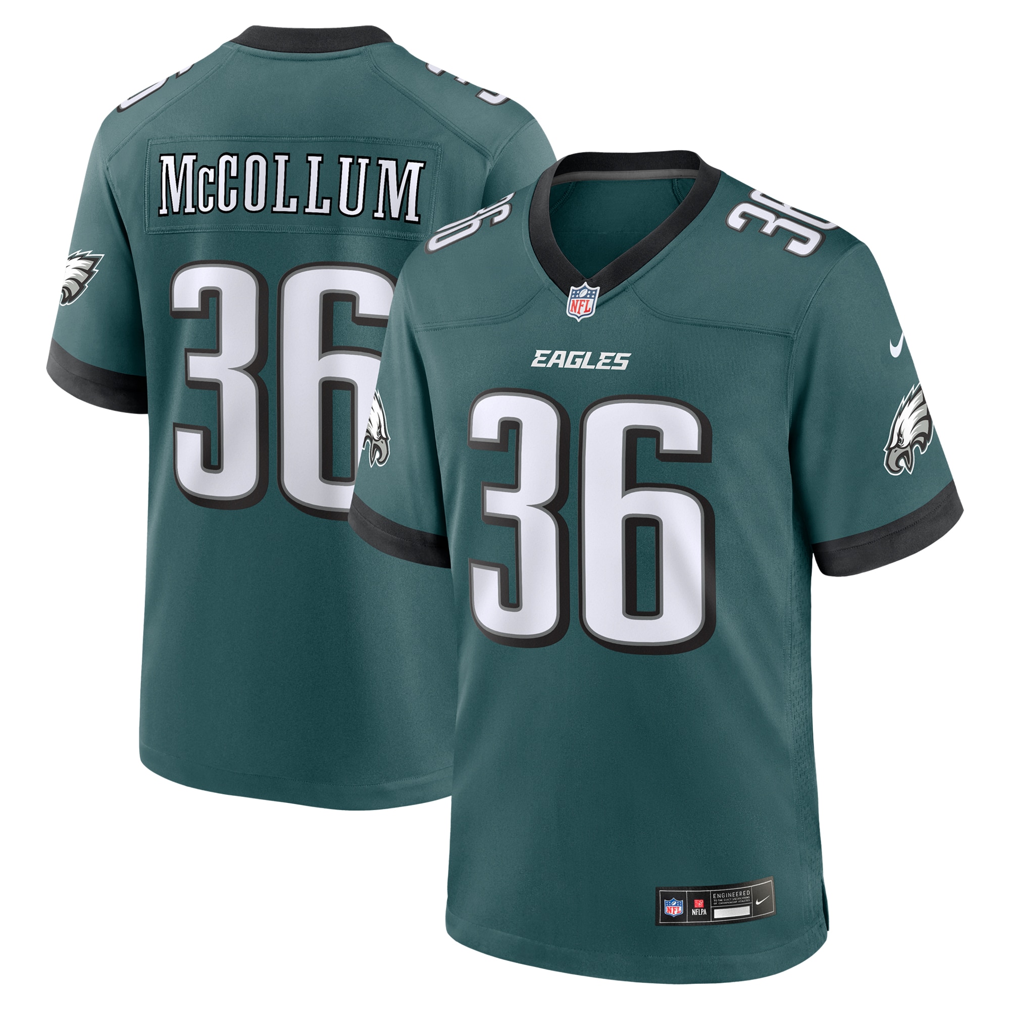 Philadelphia Eagles Tristin McCollum Midnight Green Team Game NFL Jersey Men's