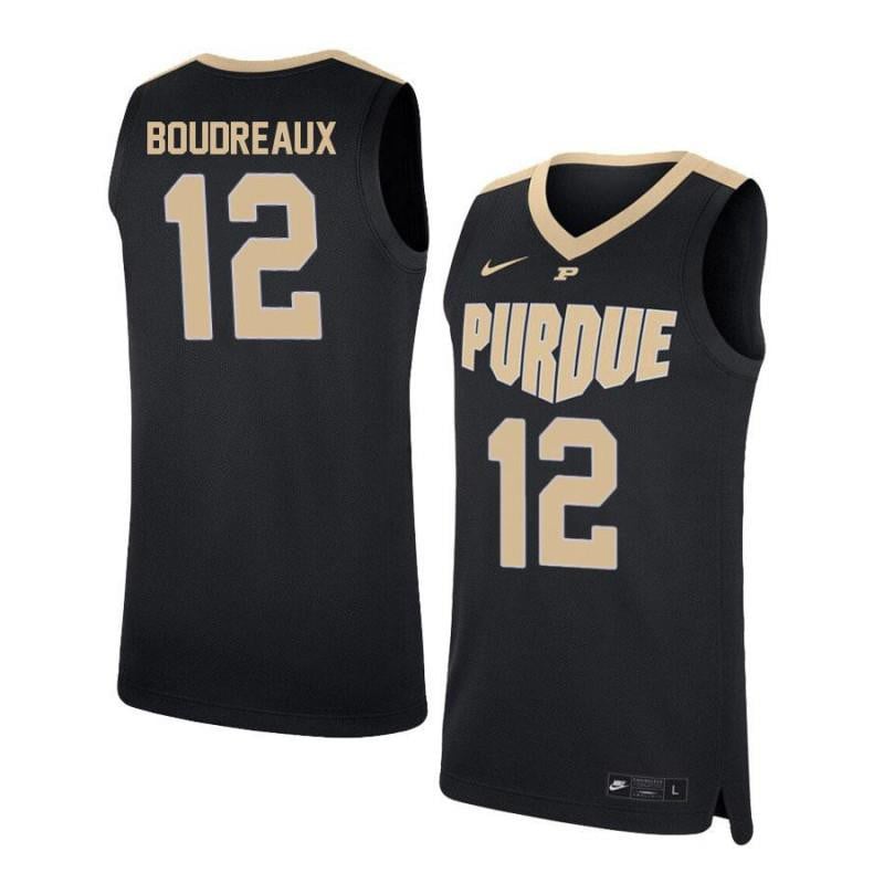 12 Evan Boudreaux Black Elite Purdue Boilermakers NCAA Jersey Men's