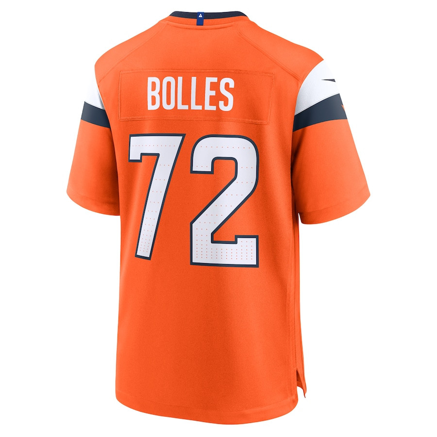 Garett Bolles 72 Denver Broncos Team Game Orange NFL Jersey Men's