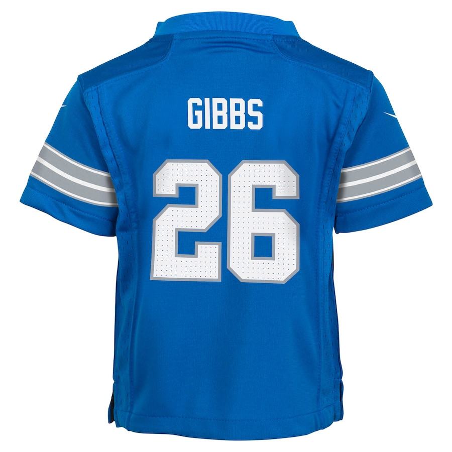Jahmyr Gibbs 26 Detroit Lions Game Blue NFL Jersey Youth