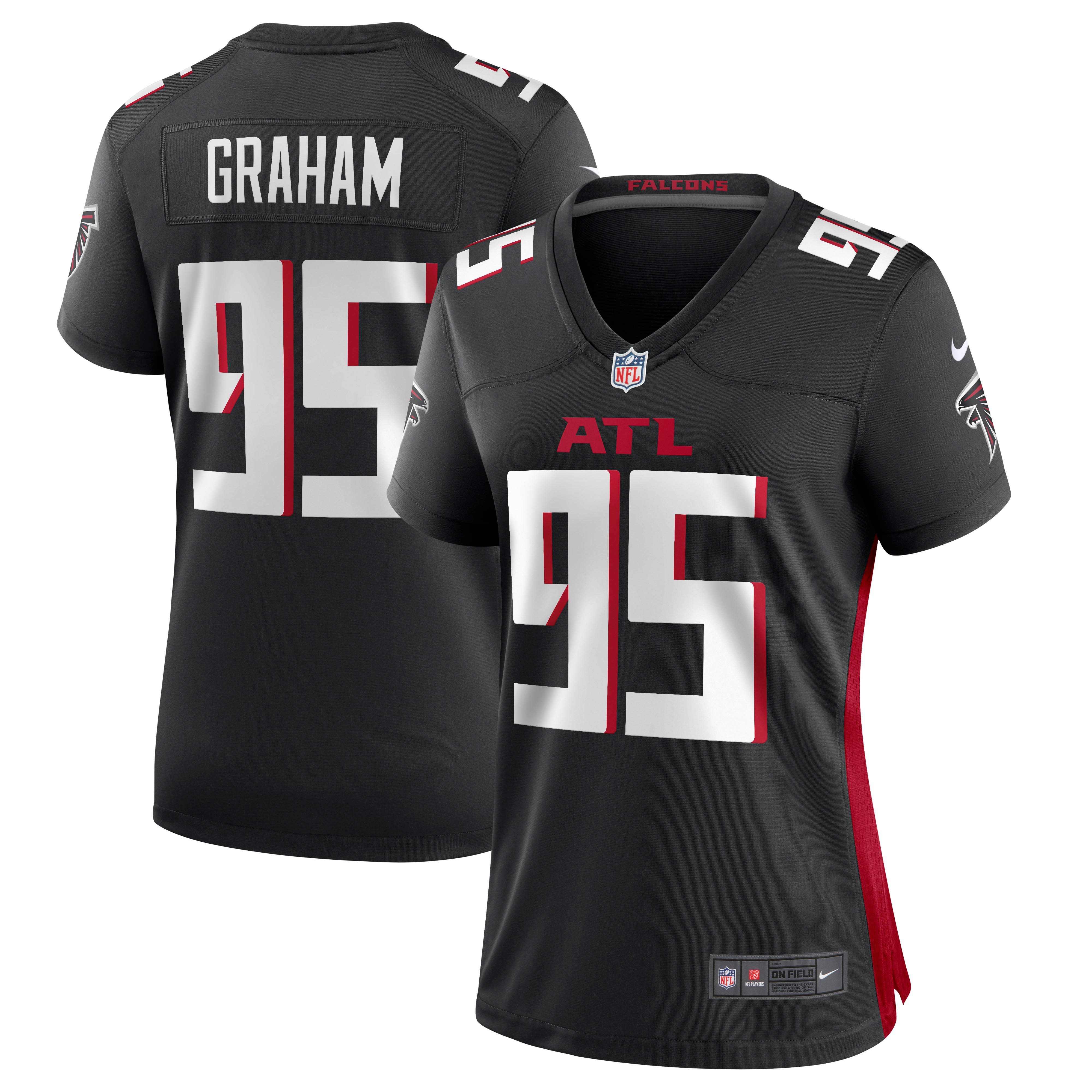 Atlanta Falcons Ta'Quon Graham Black Game NFL Jersey Women's