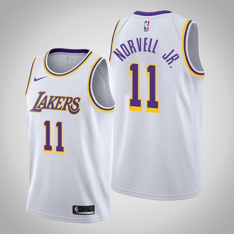 Los Angeles Lakers 11 Zach Norvell Jr. Association Swingman White NBA Jersey Men's