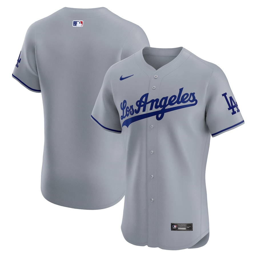 Los Angeles Dodgers Road Vapor Premier Elite Patch Jersey Gray