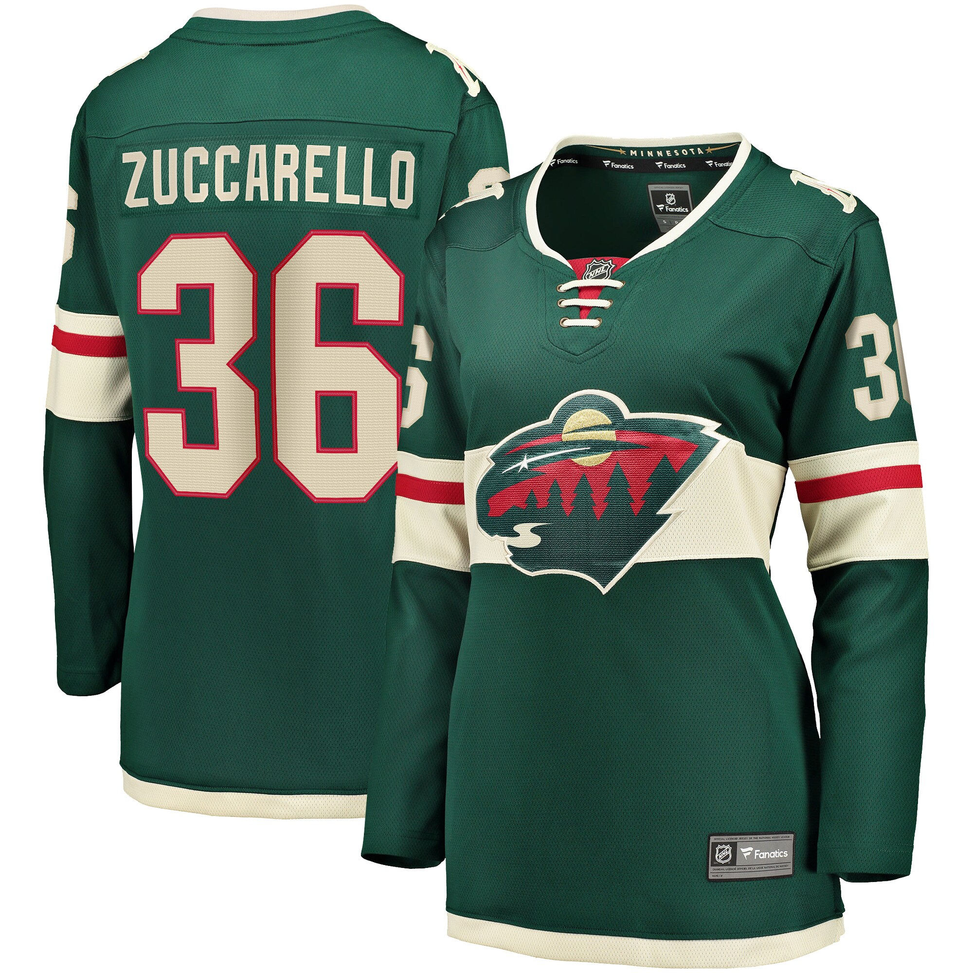 Minnesota Wild Mats Zuccarello Green Breakaway Player NHL Jersey Women's