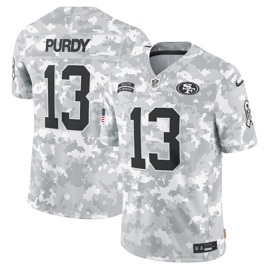 Brock Purdy 13 San Francisco 49ers 2024 Salute to Service Limited Arctic Camo NFL Jersey Men's