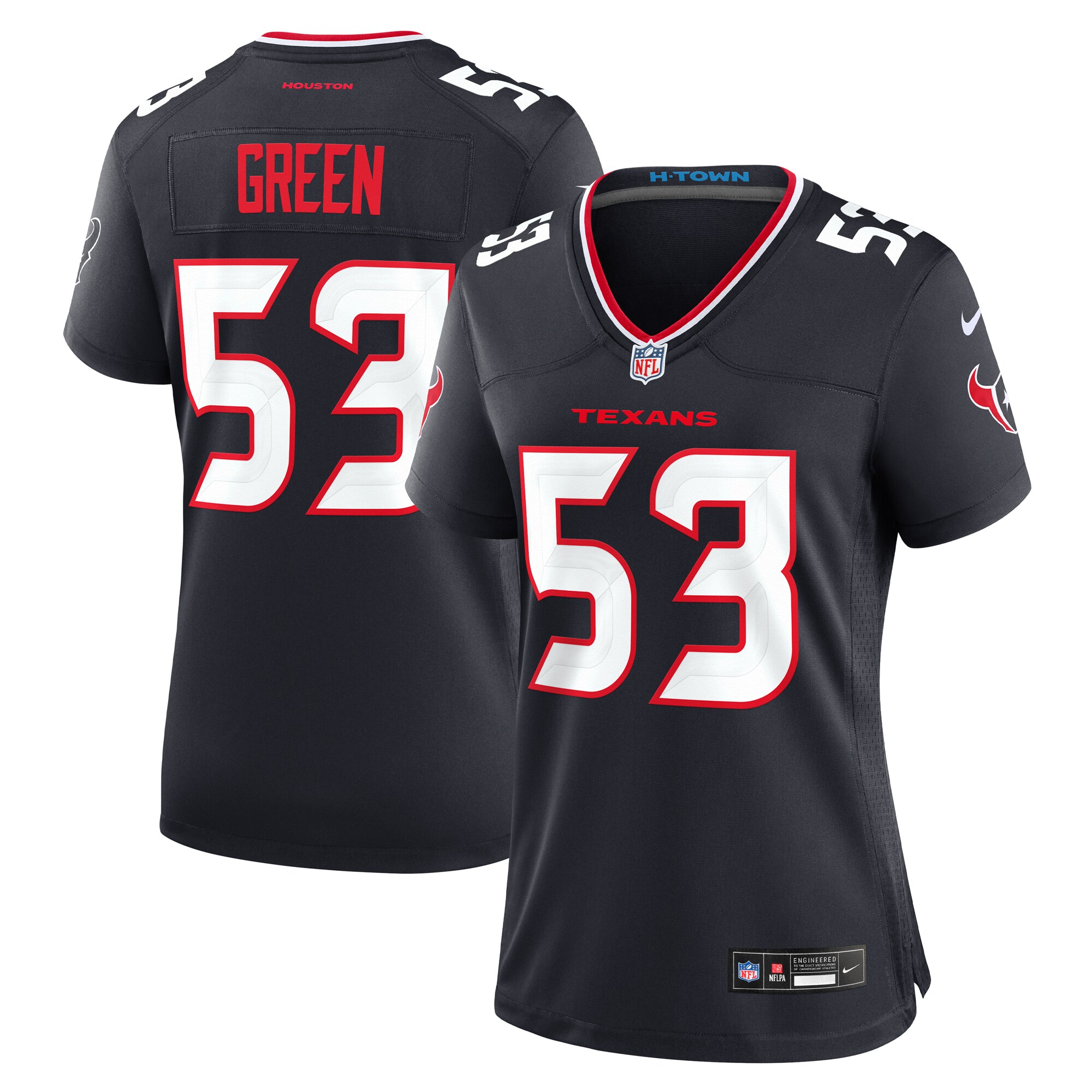 Houston Texans Kendrick Green Navy Team Game NFL Jersey Women's