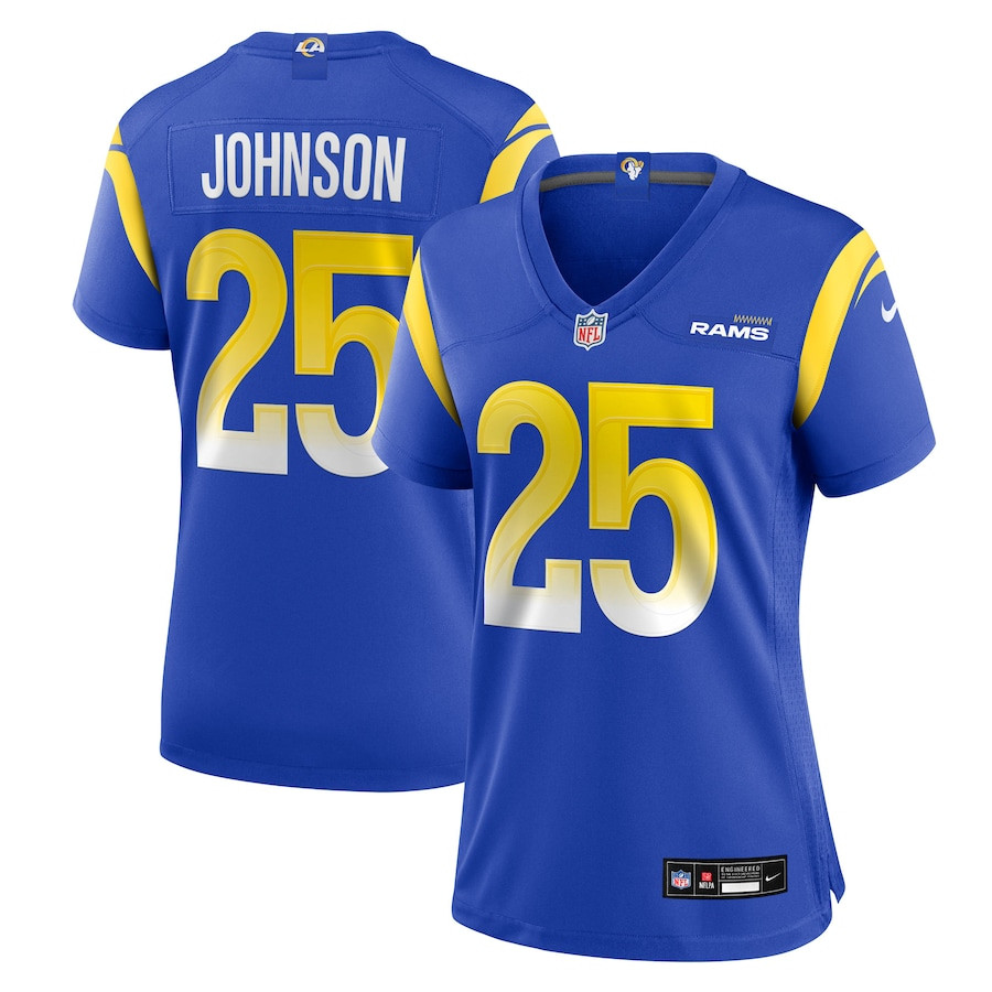 Quindell Johnson 25 Los Angeles Rams Team Game Royal NFL Jersey Women's