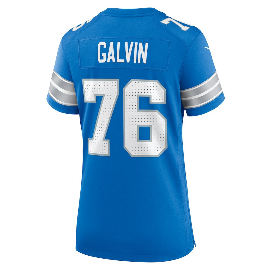 Connor Galvin #76 Detroit Lions Super Bowl LIX Blue NFL Jersey Women's